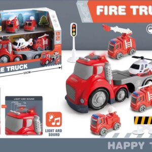 CAMION FIRE TRUCK CON COMPLEMENTOS LUZ Y SONIDO