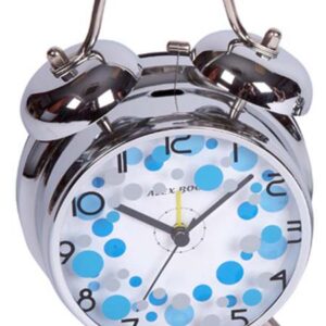 RELOJ CAMPANAS PEQ. MOD.DIAL NEGRO C/FLORES ROJAS