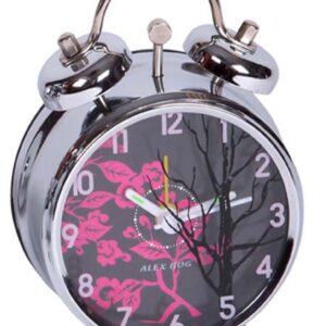 RELOJ CAMPANAS MED. MOD.DIAL NEGRO C/FLORES ROJAS