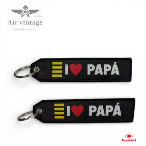 LLAVERO TELA BORDADA AIR VINTAGE I LOVE PAPA