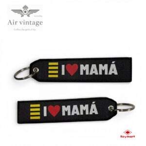 LLAVERO TELA BORDADO AIR VINTAGE I LOVE MAMA