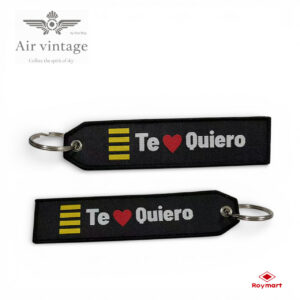 LLAVERO TELA BORDADO AIR VINTAGE TE QUIERO