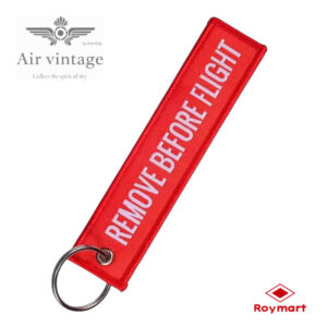 LLAVERO TELA BORDADO AIR VINTAGE REMOVE BEFORE FLY