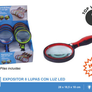 EXP.8 LUPAS CON LUZ SURTIDAS,4 COLORES