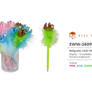 EXP. 12 BOLIS PLUMAS PEREZOSO ,3 COLORES