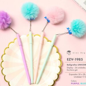 EXP.24 BOLIS GEL POM POM UNICORNIO SURTIDOS