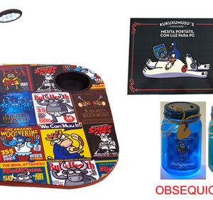 MESA PORTATIL C/ LUZ ,48*38 KKXMX Y TARRO REGALO