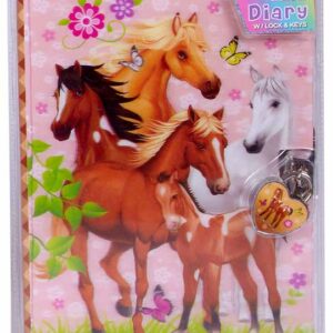 DIARIO C/CANDADO 3D CABALLOS