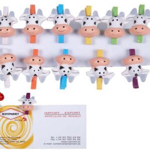 PACK DE 12 PINZAS COL.(LA VACA QUE RIE)