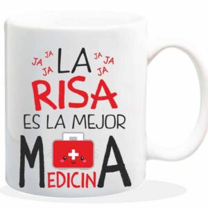 MUG CON MENSAJE LA RISA ES LA MEJOR