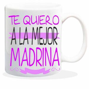 MUG CON MENSAJE TE QUIERO,EL MEJOR PADRINO