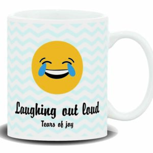 MUG CON MENSAJE EMOTICON,PARTIRSE DE RISA....