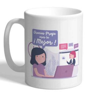 MUG CON MENSAJE ,PROFESOR ONLINE