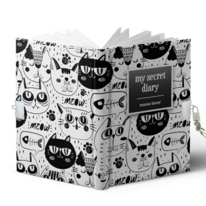 DIARIO A5 168H.C/CANDADO MEOW LOVER