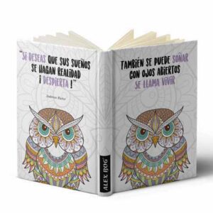 LIBRETA C/ MENSAJE A5 MANDALA BUHOS