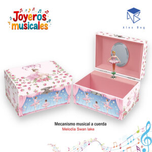 JOYERO MUSICAL PEQUEÑO BALLERINES AND ROSES