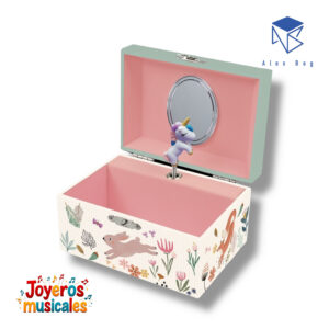 JOYERO MUSICAL PEQUEÑO ANIMALS AND FLOWERS