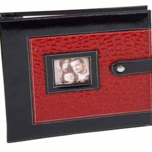 ALBUM FOTOS GRANDE SIMIL PIEL ROJO Y NEGRO