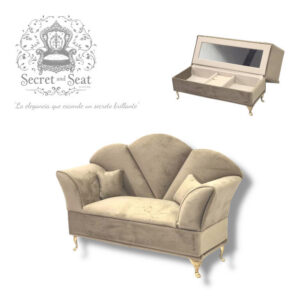 MINI SOFA SECRET & SEAT JOYERO LIGHT BROWN