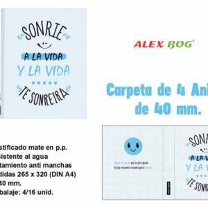 CARPETA 4 ANILLAS ,SONRIE A LA VIDA Y LA VIDA TE