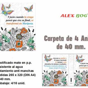 CARPETA 4 ANILLAS ,COL.MANDALA,Y JUSTO CUANDO...