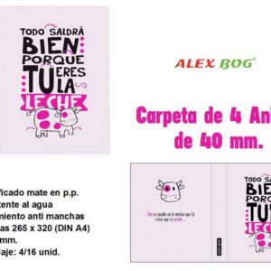 CARPETA 4 ANILLAS ,COL.MANDALA,ALEGRATE PORQUE....