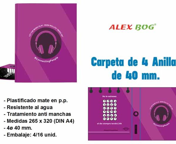 CARPETA 4 ANILLAS CONECTING PEOPLE LILA