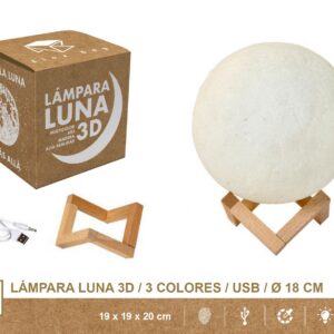 MOON LIGHT 18 CMS,3 COLORES CLAP USB