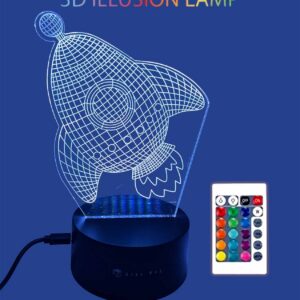 LAMPARA LED 3D NIGHT LIGHT SPACE CONTROL REMOTO