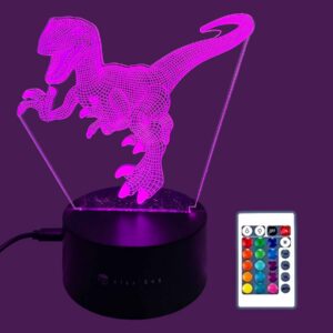 LAMPARA LED 3D NIGHT LIGHT DINO CONTROL REMOTO