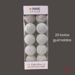 SET 20 GUIRNALDAS POPPINS BLANCAS