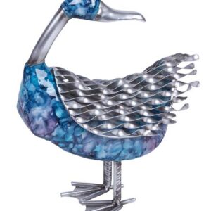 FIGURA DECOR PATO AZUL METAL/RESINA