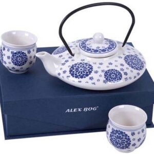 JUEGO DE TE LUXE BL/AZ MOD.SARGAZOS