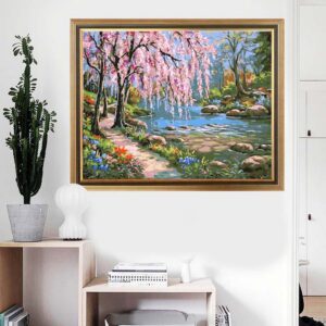 PINTAR POR NUMEROS RIO CON ARBOLES