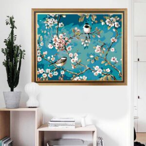 PINTAR POR NUMEROS FLORES CON PAJARO