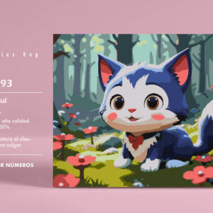 PINTAR POR NUMEROS GATO AZUL