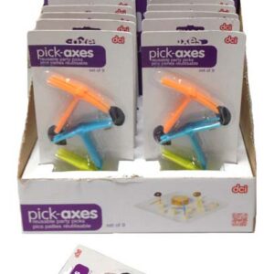 EXP.12 SET C/9 PALILLOS PLASTICO DOBLE PICO