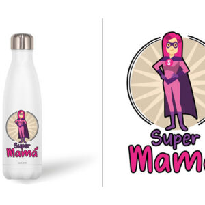BOTELLA ACERO INOX 500 ML. SUPER MAMA