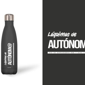 BOTELLA ACERO INOX NEGRA 500 ML.LAGRIMAS AUTONOM@