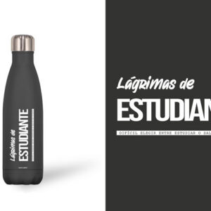 BOTELLA ACERO INOX NEGRA 500 ML.LAGRIMAS ESTUDIANT