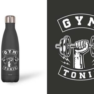 BOTELLA ACERO INOX NEGRA 500 ML.GYM TONIC