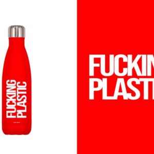 BOTELLA ACERO INOX ROJA 500 ML. FUCKING PLASTIC