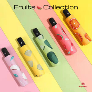 PARAGUAS AUT.PLEGABLE 5 DISEÑOS FRUTAS