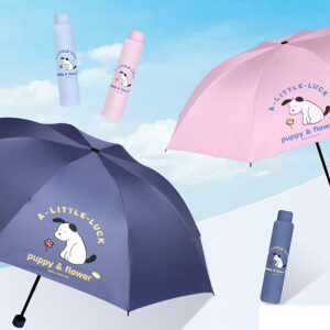 PARAGUAS AUT. PLEGABLE MANGO RUBER PUPPY 3 COL.