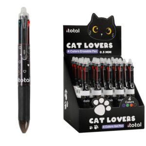 Bolígrafo Borrable 4 en 1 BLACK CAT - expositor 25 uds