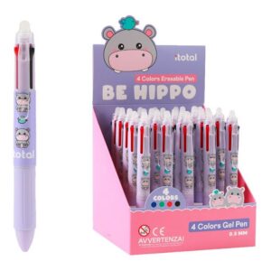 Boligrafo Borrable 4 en 1 HIPPO - expositor 25 uds