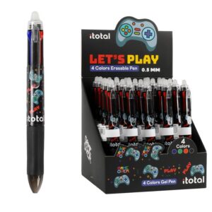 Bolígrafo Borrable 4 en 1 LET'S PLAY - expositor 25 uds