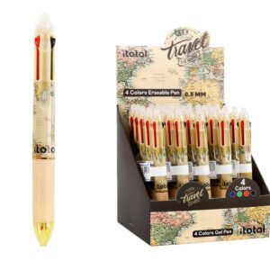 Bolígrafo Borrable 4 en 1 OLD MAP - expositor 25 uds