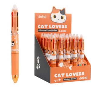Bolígrafo Borrable 4 en 1 ORANGE CAT - expositor 25 uds