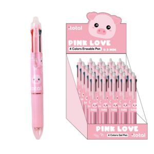 Bolígrafo Borrable 4 en 1 PIGGY - expositor 25 uds